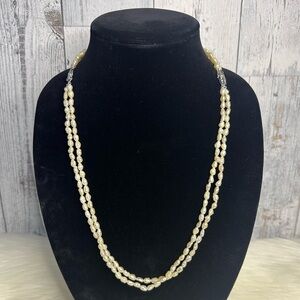 FRESH WATER double lock necklace japan pearls in natural color